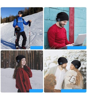 Musique Bluetooth Bonnet tricoté Fibres acryliques 3 en 1 Durable Haute  qualité Doux Confortable Éclairage extensible Casquette de musique  Bluetooth