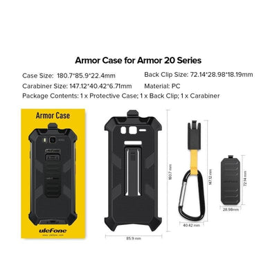 Étui de téléphone à clip arrière Ulefone avec mousqueton pour Ulefone Armor 20WT