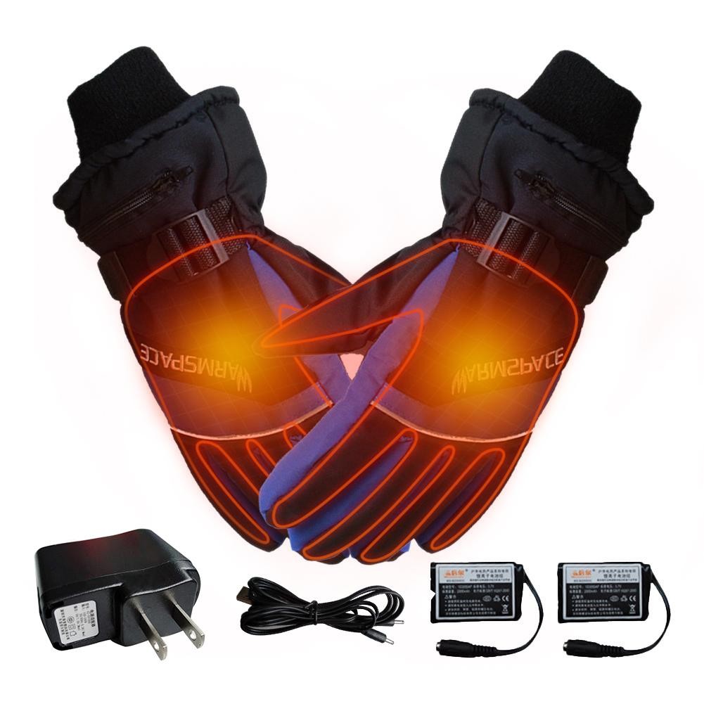 USB Heated Gloves Winter Thermal Hand Warmer Electric Heating Glove Battery Powered Thermal Waterpro