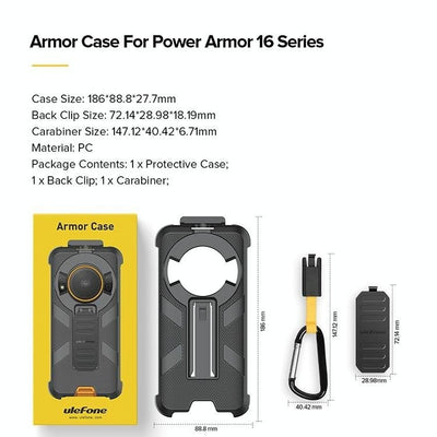 Pour Ulefone Armor 16 Pro Clip avec Mousqueton (Noir)
