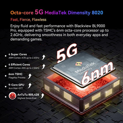 Portable étanche Blackview BL9000 Pro 5G Noir