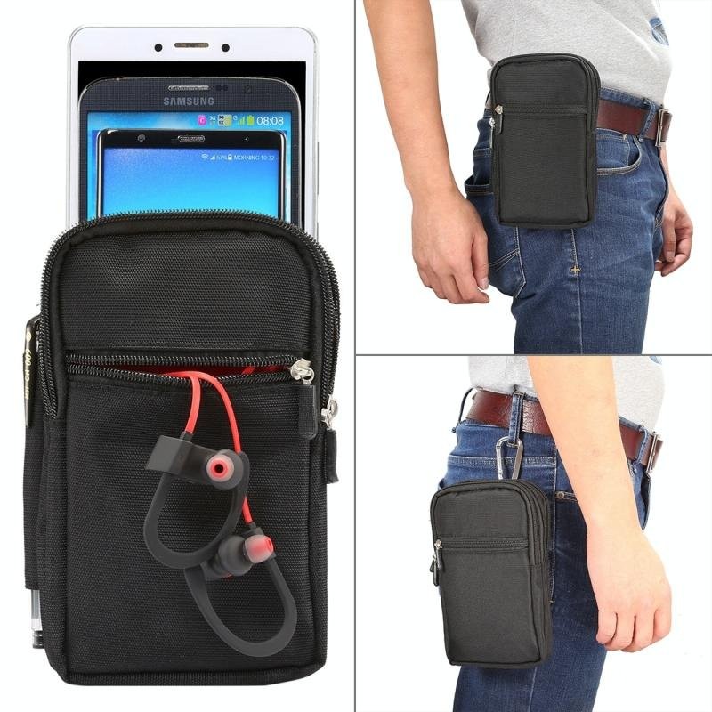Sac pour hommes 7 pouces en polyester avec trou de ceinture et boucle d'escalade