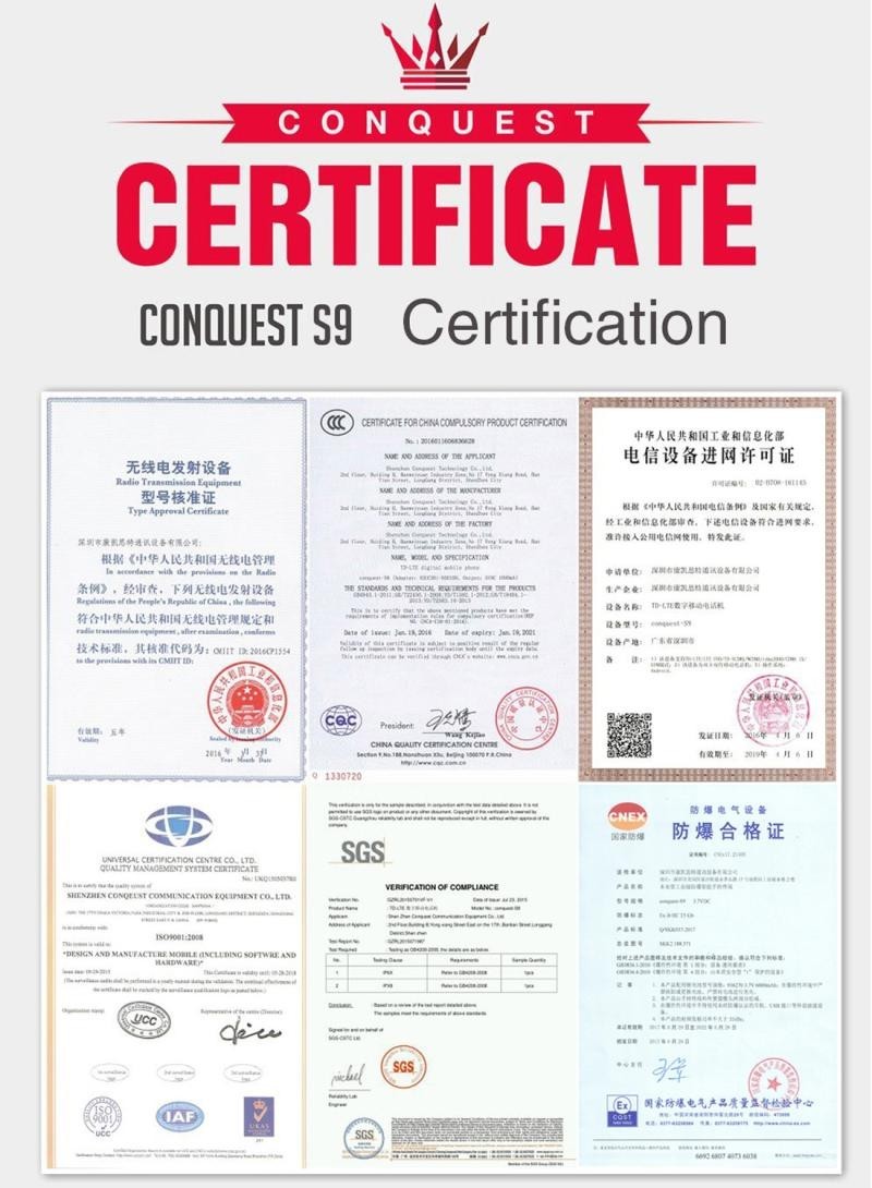 Smartphone inusable CONQUEST S9 6 RAM + 128Go/Black ROM