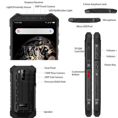 Smartphone étanche Ulefone Armor X5 Noir