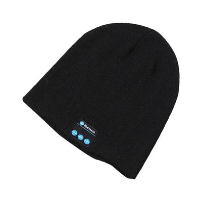 Bonnet tricoté chaud avec musique d'appel sans fil Bluetooth 5.0 (noir)