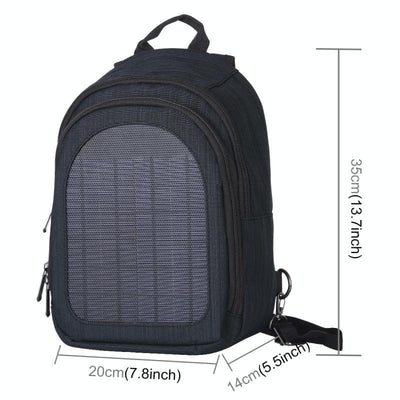 Sac à dos à bandoulière simple et double (Noir) HAWEEL 5V Paneau solaire