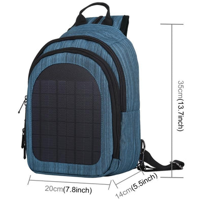 Sac à dos à bandoulière simple et double (Noir) HAWEEL 5V Paneau solaire