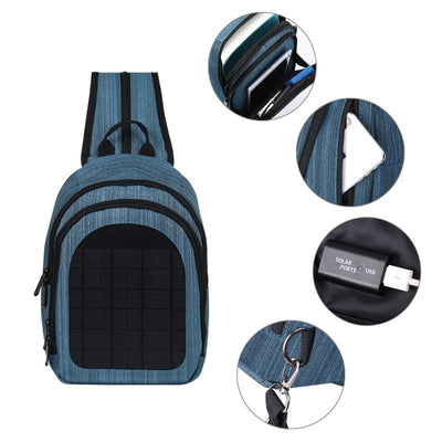 Sac à dos à bandoulière simple et double (Noir) HAWEEL 5V Paneau solaire