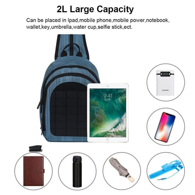 Sac à dos à bandoulière simple et double (Noir) HAWEEL 5V Paneau solaire