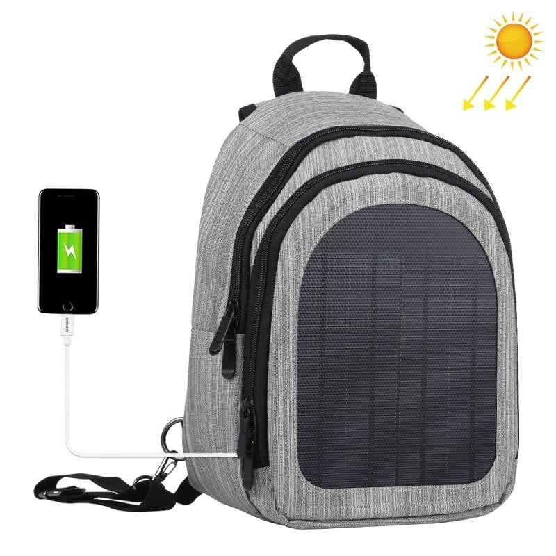 Sac à dos à bandoulière simple et double (Noir) HAWEEL 5V Paneau solaire