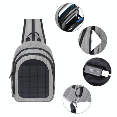Sac à dos à bandoulière simple et double (Noir) HAWEEL 5V Paneau solaire