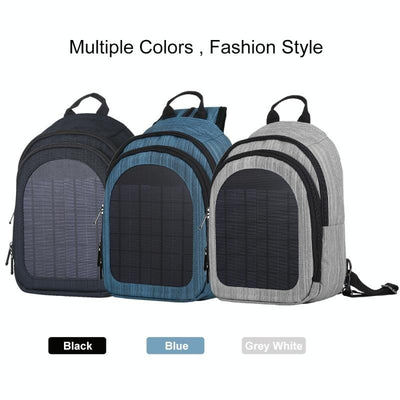 Sac à dos à bandoulière simple et double (Noir) HAWEEL 5V Paneau solaire