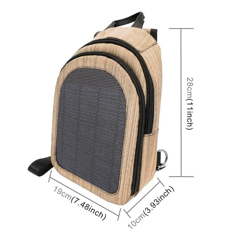 Sac à dos à bandoulière simple et double (Noir) HAWEEL 5V Paneau solaire
