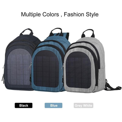Sac à dos à bandoulière simple et double (Noir) HAWEEL 5V Paneau solaire