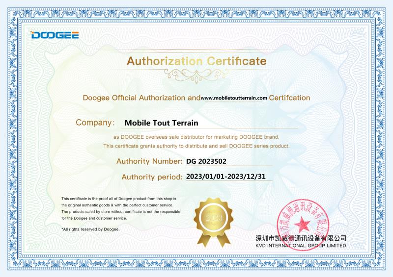 Certificat de distribution DOOGEE MTT