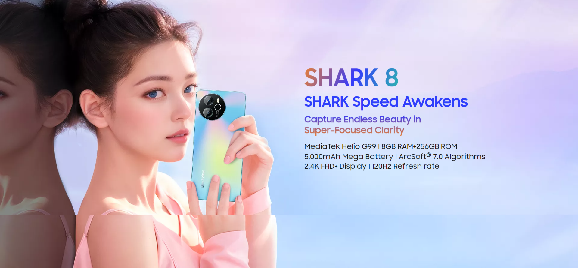 Blackview Shark 8 - Écran 6.78 FHD+ 120Hz - NFC - Bleu