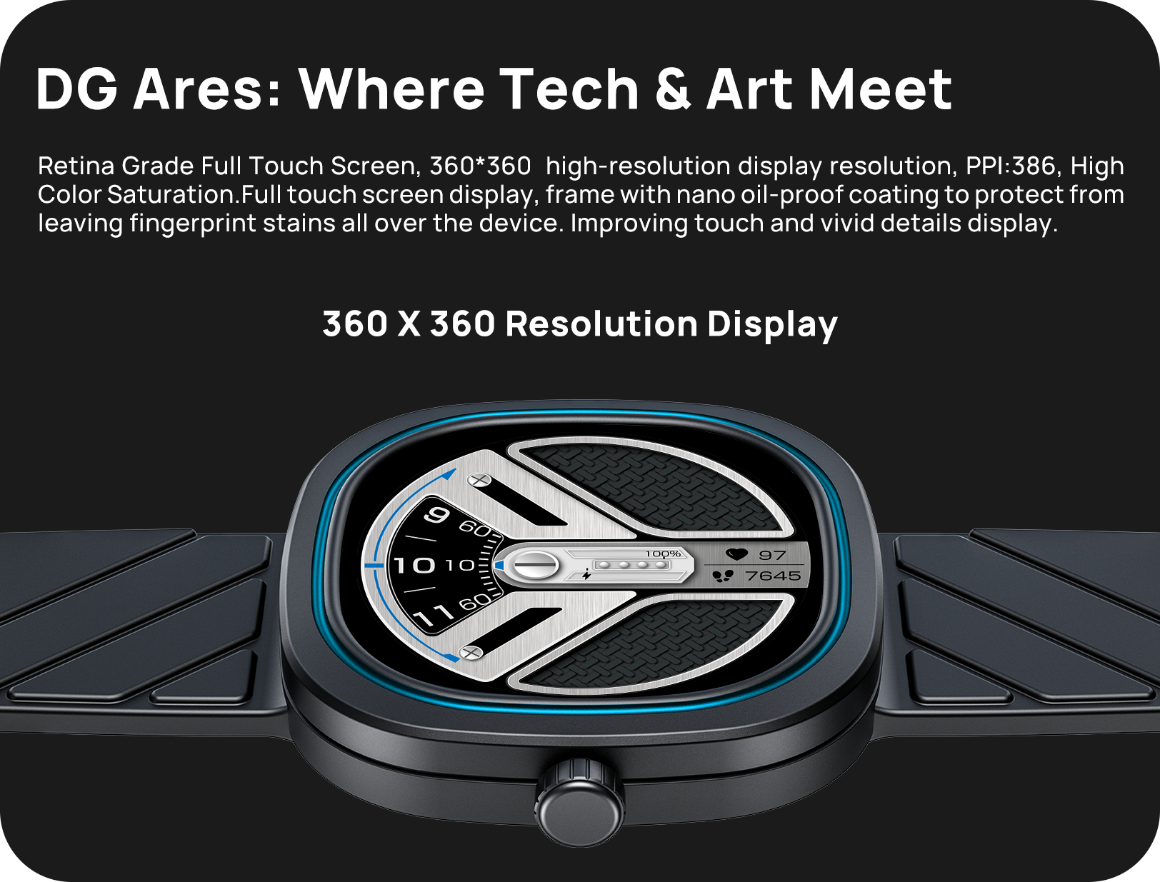 Comes with a 360x360 high resolution display, PPI: 386 | Doogee DG Ares
