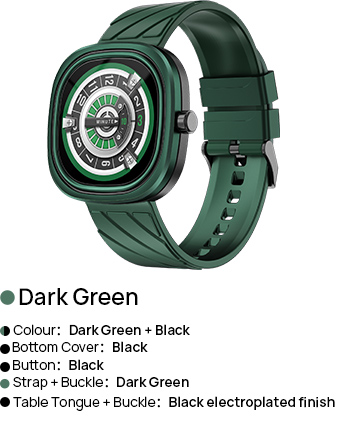  Doogee DG Ares Colors | Green & black frame, green silica gel strap