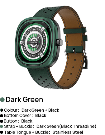 Doogee DG Ares Colors | Green & black frame, green leather strap