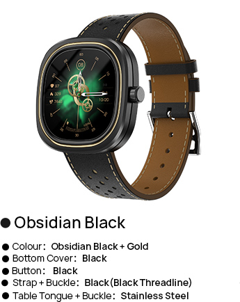  Doogee DG Ares Colors | Obsidian black frame, obsidian black leather strap