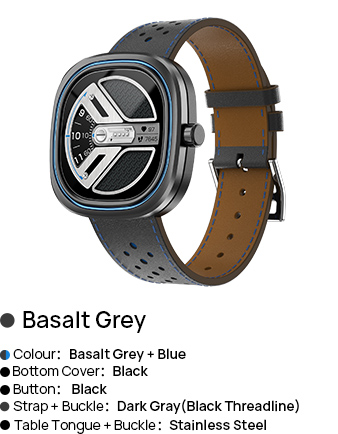  Doogee DG Ares Colors | Basalt gray frame, basalt gray leather strap